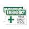 Signmission First Aid Kit Inside With Symbol, 24 in W x Rectangle, Plastic OS-2PACK-EM-P-1824-L-10372 - alternate 1